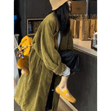 GETADME 봄 가을 겨울 신상 프랑스 고급 니치 디자인 한국 스타일 볶음 레트로 코듀로이 윈드브레이커 재킷 여성