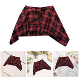 GETADME Unisex Layered A Line Wrap Skirt Hiphop Street Dance Checkered Hip Scarf Tie Up Asymmetrical Overskirt Shirt Extender