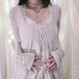 GETADME Fairycore Grunge Knit Cardigan Long Sleeve Single Breasted Knitwear y2k Women Vintage Aesthetic Kawaii Sweater 2000s Streetwear