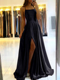 GETADME Elegant Burgundy Prom Maxi Dresses For Women 2025 Sexy Backless Side Slit Halter Satin Evening Party Gowns Vestidos De Gala