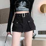 GETADME Women's Light Blue A-Line Mini Skirts Harajuku Denim Skirt Vintage Y2k Aesthetic High Waist Jean Skirt 2000s Trashy Clothes 2025
