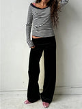 GETADME Womens Y2k Wide Leg Sweatpants for Women Fold Over Low Rise Flare Yoga Lounge Pants Back to School Clothes for Teen Girls ﻿