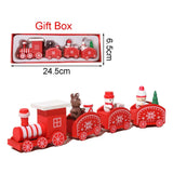 GETADME Christmas Wood Train Decoration,Christmas Ornaments With Moving Train,Home Noel,Happy New Year 2025 Gifts