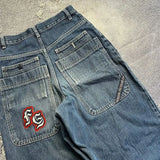GETADME Streetwear Y2K Harajuku hip-hop letter embroidery black loose jeans for men and women fashion retro new trend sports trousers