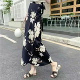 GETADME 11 Colors Women's Summer High Waisted Lace-Up Sexy Wrap Midi Skirt Korean Trendy Beach Elastic Waist Solid All-Match Skirt