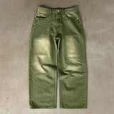 GETADME Y2K European and American men's fashion distressed casual pants hip-hop goth jeans straight pants men's clothing