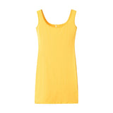 GETADME 2025 Summer New Women's Solid Color Strap Casual Dress
