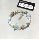 Getadme Simple Fashion For Women Light Luxury Ceramic Zircon Bracelet Cat's Eye Pearl Non-Fading Jewelry Accessories Party Gift