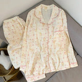 GETADME M-5XL Plus Size Pajama Set for Women Fall Winter Cute Plus Size Sleepwear Ladies Comfortable Loungewear Women's Home Clothes