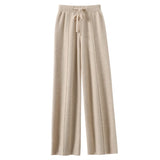 GETADME 2025 New Autumn and Winter  Women Cashmere Fashion Pants Knitted Loose Cashmere Women Pants Women