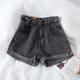 GETADME PTKPCC New Summer Korean Retro High-waist Loose  Jeans Shorts Women Versatile Edge Casual Hot Pants Women Clothing Jeans PTKPCC
