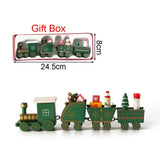 GETADME Christmas Wood Train Decoration,Christmas Ornaments With Moving Train,Home Noel,Happy New Year 2025 Gifts