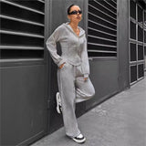GETADME Spring Autumn New Two Piece Set 2025 Women's Trendy Hooded Cardigan Slim Casual Two Piece Set Woman Outfits Conjuntos Feminino