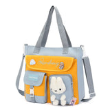 GETADME Tote Bag, Student Carrying Book Bag, Female Large Capacity Junior High School Student Tutoring Bag, Crossbody Backpack