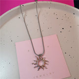 GETADME Gothic Punk Bow Heart Sun Star Moon Pendant Snake Chain Necklace Men Women Hip Hop Vintage Y2K EMO Grunge Jewelry Accessories