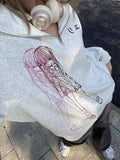 GETADME Autumn Japan All Macth Zipper Hoodies Y2k Aesthetic Punk Harajuku Print Casual Striped Long Sleeve Sweatshirts Retro Clothes
