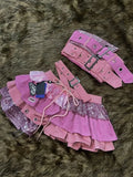 GETADME Y2K Fashion Irregular Patchwork Strapless Suit Women Y2K Japanese Streetwear Gothic 2 Piece Set Sexy Slim Punk Mini Skirt Suits