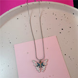 GETADME Gothic Punk Bow Heart Sun Star Moon Pendant Snake Chain Necklace Men Women Hip Hop Vintage Y2K EMO Grunge Jewelry Accessories