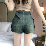 GETADME Women's Light Blue A-Line Mini Skirts Harajuku Denim Skirt Vintage Y2k Aesthetic High Waist Jean Skirt 2000s Trashy Clothes 2025