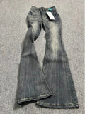 GETADME Oversized Washed Denim Flare Pants Women Spring Summer High Waist Slim Black Grey Jeans American Style Vintage Long Pants