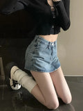 GETADME Summer High-Waisted Vintage Women Denim Short Skirt Small New Slim Sexy Korea Fashion Girl Cute Street A-line Mini Jeans Pants