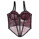 GETADME Push Up Women Sexy Gothic Flower Embroidery Corset Top Bustiers Lace Bra Lady Camis Overbust Cropped Tops Club Party Lingerie