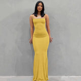 GETADME Europe and the United States cross-border foreign trade women 2026 solid color sexy slim high step slip dress