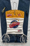GETADME Women's casual retro drawstring front cut vest, suitable for Y2K and guitar prints in spring and summer