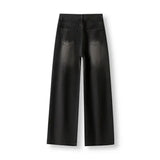 GETADME Slimming High-waisted Jeans For Women Pear-shaped Loose-fit Straight-leg Bell Bottoms Plus-size Female Denim Trousers