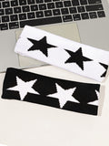 GETADME 1 Pcs Black Headbands for Women No Slip Soft Hair Accessories Stars Head Wraps for Women Yoga Workout