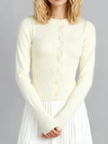 GETADME Pink Twist Cotton Long Sleeve Knitted Cardigan Women Simple Button Casual Preppy Style Jumper Sweet Cute Simple Sweater Top New
