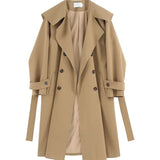 Spring Fall Long Trench Jackets Korean Casual Double Breasted Coats Women Loose Windbreaker Fashion Women Outerwear Trench Coat