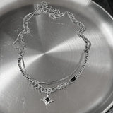 GETADME Punk Stainless Steel Star Geometry Pendant Necklace for Men Hip Hop Elements Jewelry