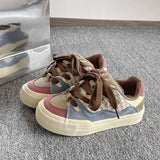 GETADME Women's Casual Shoes 2025 Spring New Fashion Cross Tied Height Increase Platform Sneakers Breathable  Comfortable Non Slip Flats