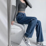 GETADME 1970s Retro Crossbody High-waist Slimming Drag-on Straight-crotch Long Pants Women Summer Cotton Material