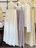 GETADME High Waist Long Skirt for Women Spring/Summer Pleated Elegant A-line Swing Style Solid Colored Casual Half Fairy Trend 2025