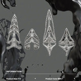 GETADME 펑크 메탈 네일 커버 본 링 고딕 록 머시너리 매니큐어 핑거팁 링 다층 핑거링 코스프레 주얼리 세트 선물