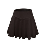 GETADME 여름 여성 스프린트 테니스 댄스 피트니스 짧은 치마 젊음 빠른 건조 단색 여성 안감 하이 웨이스트 미니 스커트 반바지