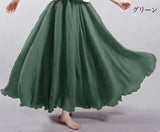 Robe longue en coton et lin Mori Girl, 28 couleurs, taille élastique, coupe trapèze, style ethnique, couleur unie, pour femme.