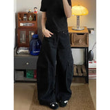 GETADME American Vintage 2000s Style High Waist Brown Jeans Pants 2025 Summer Women's Baggy Y2K Wide Leg Denim Trouser Female Clothes