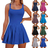 GETADME Women'S Fashionable Solid Color Sleeveless Casual Sports Short Strap Dress Elegant Dresses For Women Vestidos De Mujer  платье