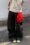 GETADME Black Gothic Y2k Emo Baggy Jeans Women Vintage Japanese 2000s Style Denim Trouser Harajuku Grunge Jeans Pants Oversize Clothes