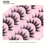 GETADME 10 Pairs Deluxe C Curl False Eyelashes - Multi-Length Manga & Cosplay Lashes Set,Natural-to-Bold Fake Lashes Pair