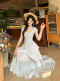 GETADME French Elegant Vintage Summer Women Dresses Design Irregular Evening Dresses Fashion Slim Fit Female Korean Style Long Dresses