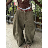 GETADME Y2K Women Streetwear Vintage Cargo Harajuku Parachute Jeans Wide Leg Gyaru American Retro Denim Pants 2000s Trousers Clothes
