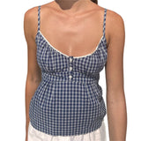 GETADME Y2k Fairycore Spaghetti Strap Camisole Women Cute Peplum Vest Coquette Low Cut V-neck Babydoll Tank Boho Going Out Crop Top