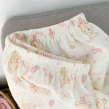 GETADME M-5XL Plus Size Pajama Set for Women Fall Winter Cute Plus Size Sleepwear Ladies Comfortable Loungewear Women's Home Clothes