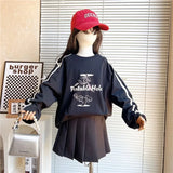 GETADME Bow Cartoon Loose T Shirt Teenage Girl Clothes 7 8 Years Children's Long T-shirt Top Spring Autumn Kids 2025 Clothing Little 10