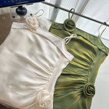 GETADME 2025 Summer Women French Vintage Dress Spaghetti Strap Frocks One-Piece Evening Party Shoujo Gyaru Wedding Prom Gown Robe New