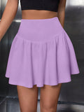GETADME Women's Sexy Halter Skirt Short Summer Solid Color Y2K Style Folding Slim High Women's Casual Mini Skirt